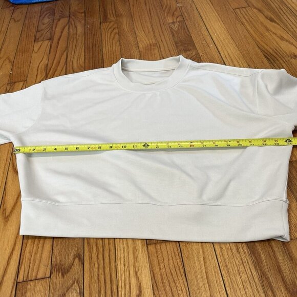 Lululemon Perfectly Oversized Cropped Crew Softstreme Sweatshirt White Opal - Picture 7 of 7